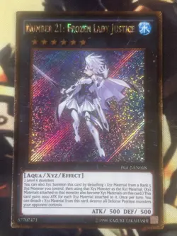 Yugioh: Number 21: Frozen Lady Justice PGL2-EN018 Gold Secret Rare Unlimited NM - Image 1