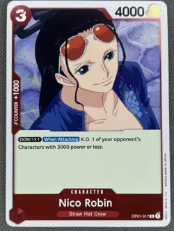 Nico Robin OP01-017 Pre Errata English R Romance Dawn One Piece Card Game NM - Image 1