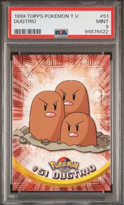 1999 Pokemon TV Animation Series 1 Topps Card - #51 Dugtrio - PSA 9 Low Pop Rare - Image 1