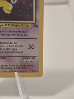 Pokemon TCG Hypno 8/62 Fossil Holo Rare Card Unlimited - Image 3