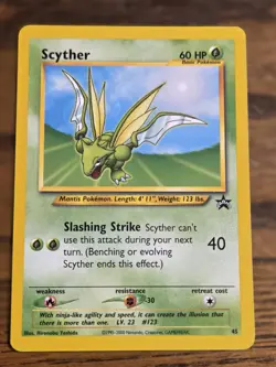 Pokemon Wotc Black Star Promo # 45 SCYTHER *nice card look* - Image 1