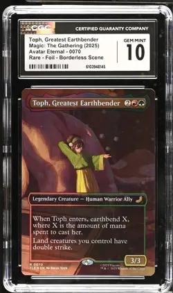 TOPH, GREATEST EARTHBENDER Avatar: The Last Airbender Eternal Foil CGC 10 MTG - Image 1