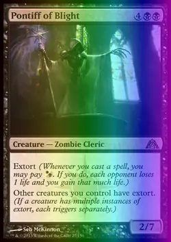 MTG Magic the Gathering Pontiff of Blight (27/172) Dragon's Maze LP FOIL - Image 1