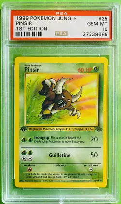 1999 Pokemon Jungle 1st Edition Pinsir #25 PSA 10 - Image 1