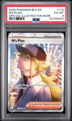 Pokemon TCG N's Plan 170/086 Black Bolt Special Illustration Rare PSA 6 EX-MT - Image 1
