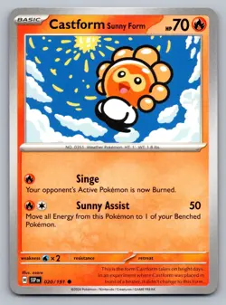 Pokemon TCG Surging Sparks Castform Sunny Form #20 - Image 1