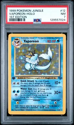 1999 POKEMON JUNGLE 1ST ED #12 VAPOREON-HOLO PSA 7 - Image 1