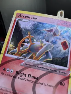 Pokemon TCG Platinum Arceus AR3 Holo Rare SWIRL HP/DAMAGED - Image 4