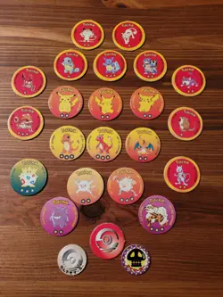 Lot of 24 1998-1999 POKEMON POGS - Pikachu, Charizard, Blastoise, Mewtwo & More! - Image 1