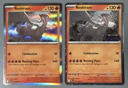 Pokemon TCG Mega Evolutions Phantasmal Flames Reshiram Stamped Promo, plus Base - Image 1