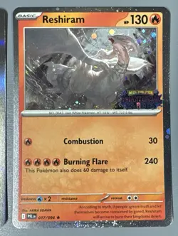 Pokemon TCG Mega Evolutions Phantasmal Flames Reshiram Stamped Promo, plus Base - Image 2