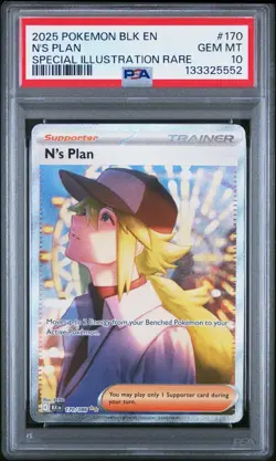 2025 Pokemon BLK EN N's Plan 170/086 Special Illustration Rare PSA 10 (552 - Image 1