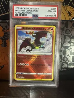 Pokemon SWSH Crown Zenith Radiant Charizard 020/159 PSA 10 - Image 1