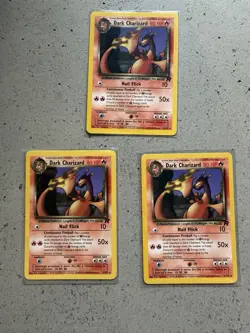Pokemon TCG Dark Charizard 21/82 Non-Holo Rare NM Condition Lot Of 3 - Image 1