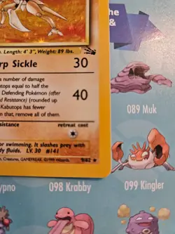 Pokemon TCG Kabutops 9/62 Fossil Holo Rare Unlimited NM - Image 5