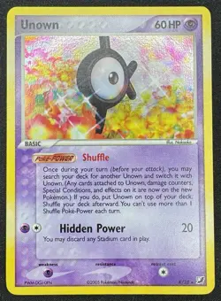 2005 Nintendo Pokemon Unseen Forces Unown Holo K/28 MP (2) - Image 1