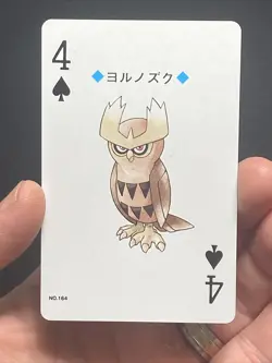 Noctowl 164A 4 of Spades 1999 Pokemon Gold Playing Poker Card Lugia Back Deck - Image 4