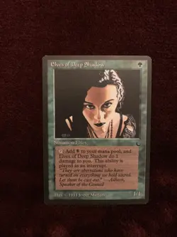 Magic the Gathering Elves of Deep Shadow the Dark Rare Card NM Condition - Image 1