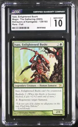 ISAO, ENLIGHTENED BUSHI Betrayers of Kamigawa Foil Rare CGC 10 MTG EDH [NOS] - Image 1