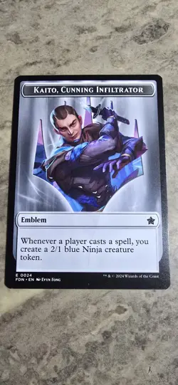 Emblem - Kaito, Cunning Infiltrator Ninja Doubled-Sided Token Foundations MTG - Image 1