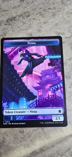 Emblem - Kaito, Cunning Infiltrator Ninja Doubled-Sided Token Foundations MTG - Image 2