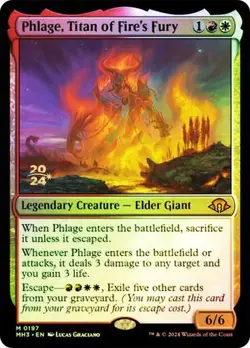 NM Prerelease Foil Phlage, Titan of Fire's Fury, MTG, Modern Horizons 3, 197 - Image 1