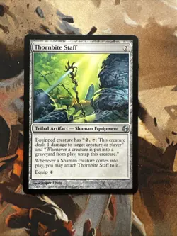 1x Thornbite Staff #145 (NM / LP) Morningtide MOR Magic MTG English ENG - Image 1