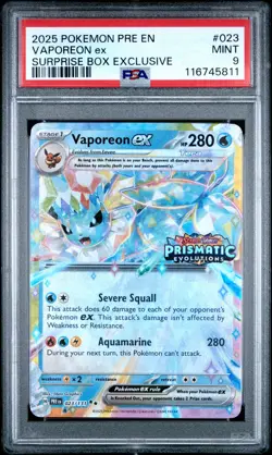 Vaporeon EX 023/131 Surprise Box Stamped Exclusive Pokemon PSA 9 - Image 1