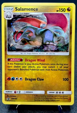 Salamence SM140 LP Cosmos Holo Cool Swirl Sun & Moon Black Star Pokemon Promo! - Image 2