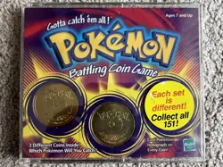 1999 Vintage Nintendo Hasbro Pokemon Battling Coin Game Battle Coins Sealed - Image 2