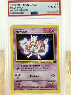 1999 POKEMON GAME MOVIE PROMO #3 MEWTWO PSA 10 - Image 1