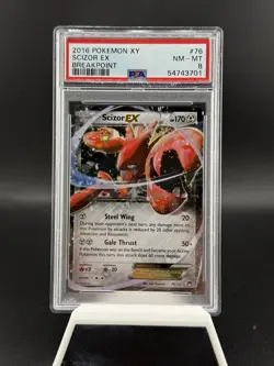POKEMON 2016 XY Breakpoint SCIZOR EX #76 PSA 8 RARE - Image 1
