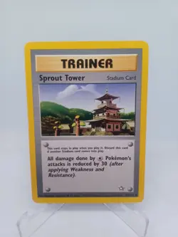 Pokemon Neo Genesis Trainer Sprout Tower Card 97/111 Unlimited TCG Card - Image 1