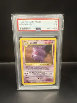 Pokemon 1999 Gengar Fossil Unlimited Holo 5/62 PSA 5 Pokemon Card - Image 2