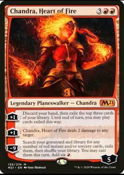 X Chandra Heart Of Fire NM Core Set M21 135 MTG Magic The Gathering - Image 1