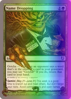 MTG Magic the Gathering Name Dropping (105/169) Unhinged LP FOIL - Image 1