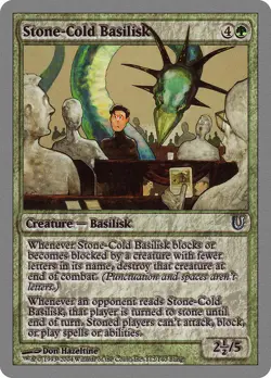 MTG Magic the Gathering Stone-Cold Basilisk (112/169) Unhinged LP - Image 1