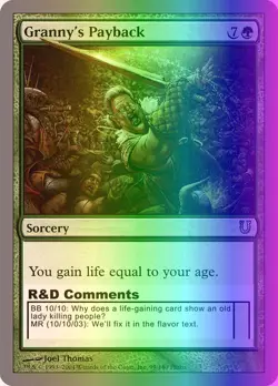 MTG Magic the Gathering Granny's Payback (99/169) Unhinged LP FOIL - Image 1