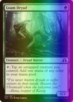 MTG Magic the Gathering Loam Dryad (216/356) Shadows over Innistrad LP FOIL - Image 1