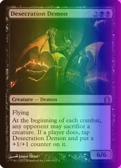 MTG Magic the Gathering Desecration Demon (63/286) Return to Ravnica LP FOIL - Image 1