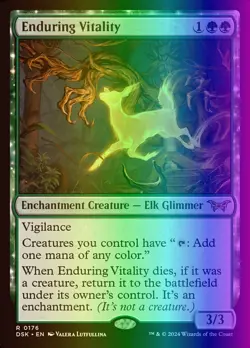 MTG Enduring Vitality (176/499) Duskmourn House of Horror LP FOIL - Image 1