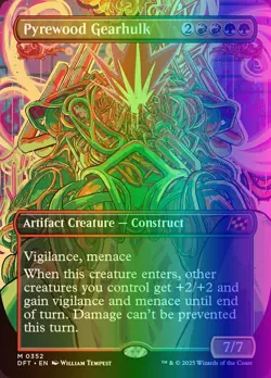 MTG Magic the Gathering Pyrewood Gearhulk (352/579) Aetherdrift LP FOIL - Image 1