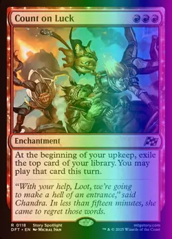 MTG Magic the Gathering Count on Luck (118/579) Aetherdrift NM FOIL - Image 1