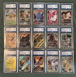 Pokemon Graded Bundle Of Slabs Lot Of 15 Cards AR And CHR - Image 1