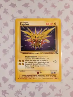 Zapdos 30/62 Rare Fossil Unlimited Non Holo Pokemon TCG - Image 1