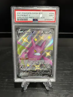 2021 Pokemon Shining Fates Full Art Crobat V Black Star Promo PSA 9 Mint #98 - Image 1