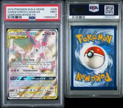 2019 POKEMON SUN & MOON #205 GARDEVOIR/SYLVEON GX UNBROKEN BONDS-FA PSA 9 - Image 3
