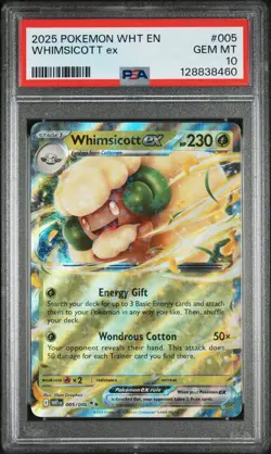 2025 Pokemon Wht En-White Flare Whimsicott Ex PSA 10 - Image 1