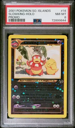 2001 POKEMON SOUTHERN ISLANDS PROMO #14 SLOWKING-HOLO PROMO PSA 8 - Image 1