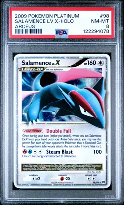 2009 POKEMON PLATINUM ARCEUS #98 SALAMENCE LV.X-HOLO PSA 8 - Image 1